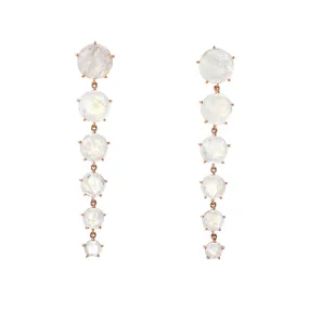 Rainbow Moonstone Cascade Post Earrings