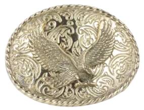 Rodeo Full Brass Eagle Oval Belt Buckle