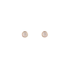 Rose Gold Plated Moonstone Stud Earring