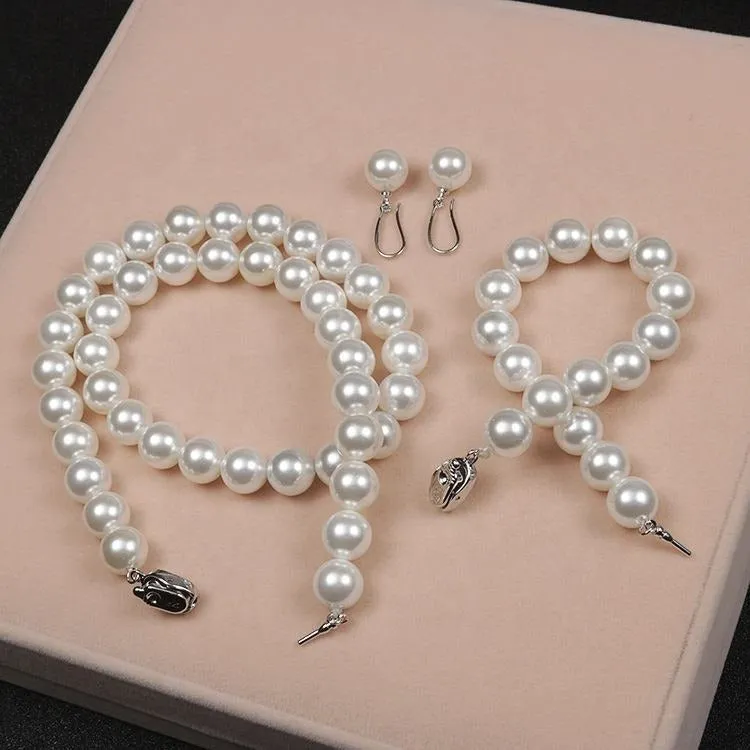 S925 Sterling Silver Freshwater Pearl Necklaces Shell Pearl Necklace Female Round Strong Light Gift For Mother's Girlfriend
