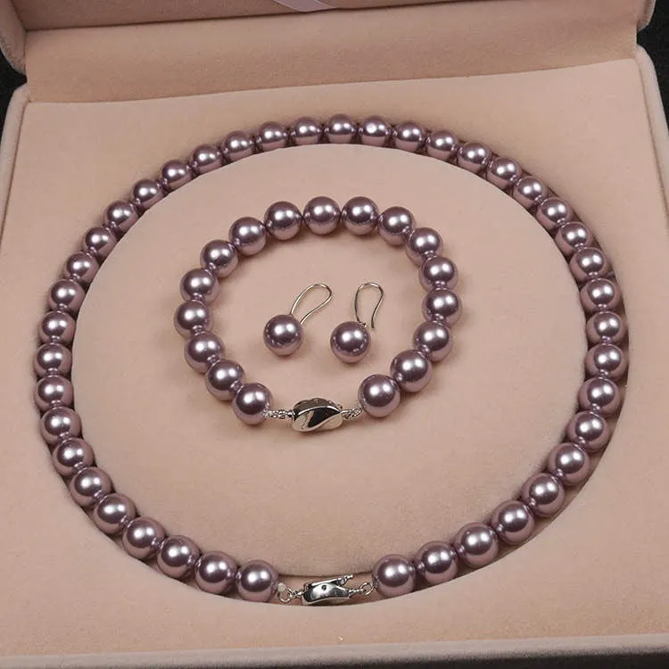S925 Sterling Silver Freshwater Pearl Necklaces Shell Pearl Necklace Female Round Strong Light Gift For Mother's Girlfriend