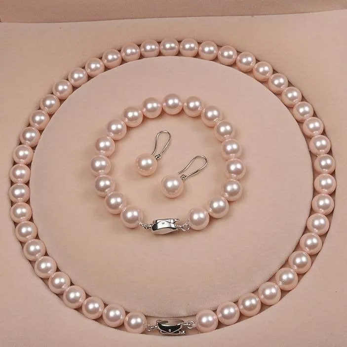 S925 Sterling Silver Freshwater Pearl Necklaces Shell Pearl Necklace Female Round Strong Light Gift For Mother's Girlfriend
