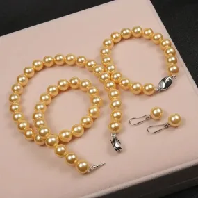 S925 Sterling Silver Freshwater Pearl Necklaces Shell Pearl Necklace Female Round Strong Light Gift For Mother's Girlfriend