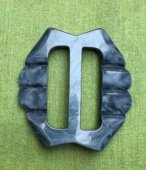 Shiny Petrol Blue 1940s Galalith  5cm Belt Buckle