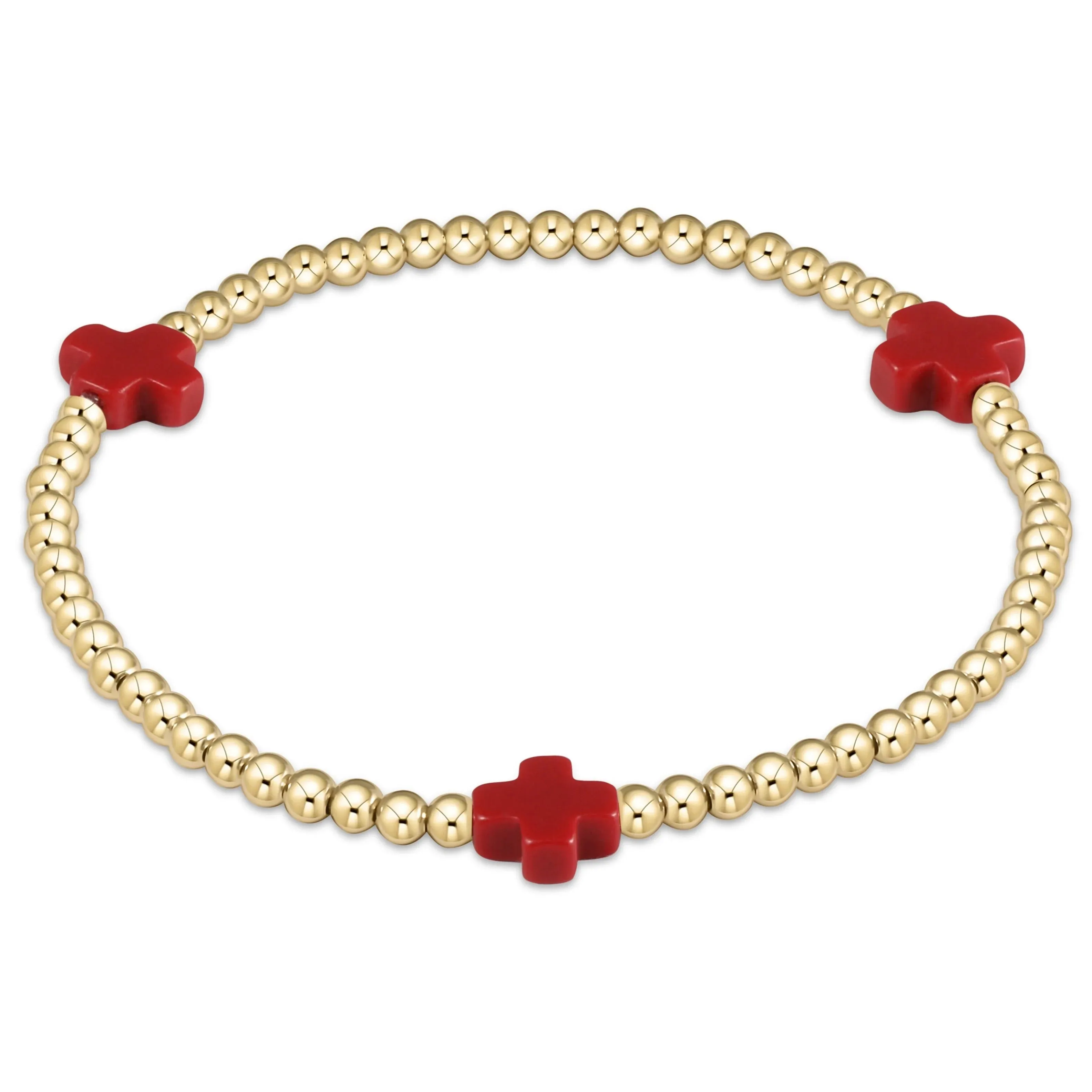 Signature Cross Bead Bracelet - Gold