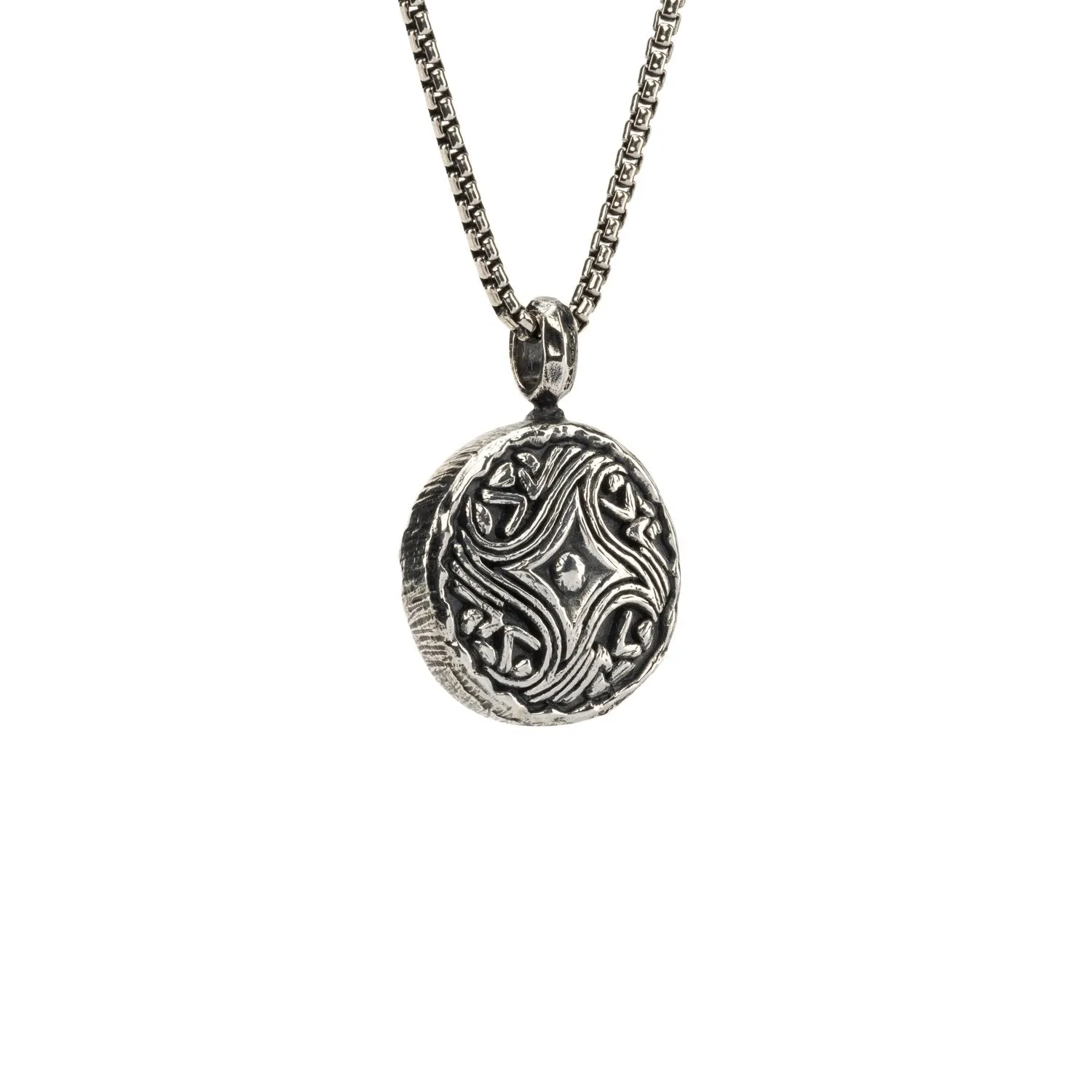 Silver and Bronze Four Angel Ancient Celtic Coins Reversible Pendant