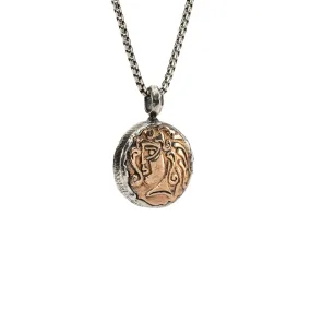 Silver and Bronze Four Angel Ancient Celtic Coins Reversible Pendant