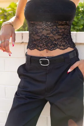 Silver Rectangle Buckle Belt