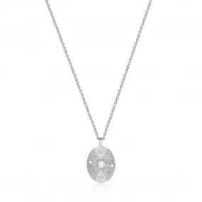 Silver Scattered Stars Kyoto Opal Disc Necklace N034-03H