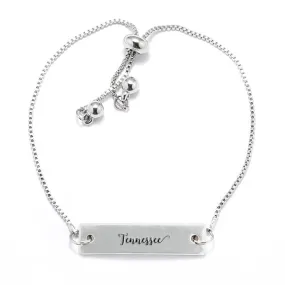 Silver Tennessee Adjustable Bar Bracelet