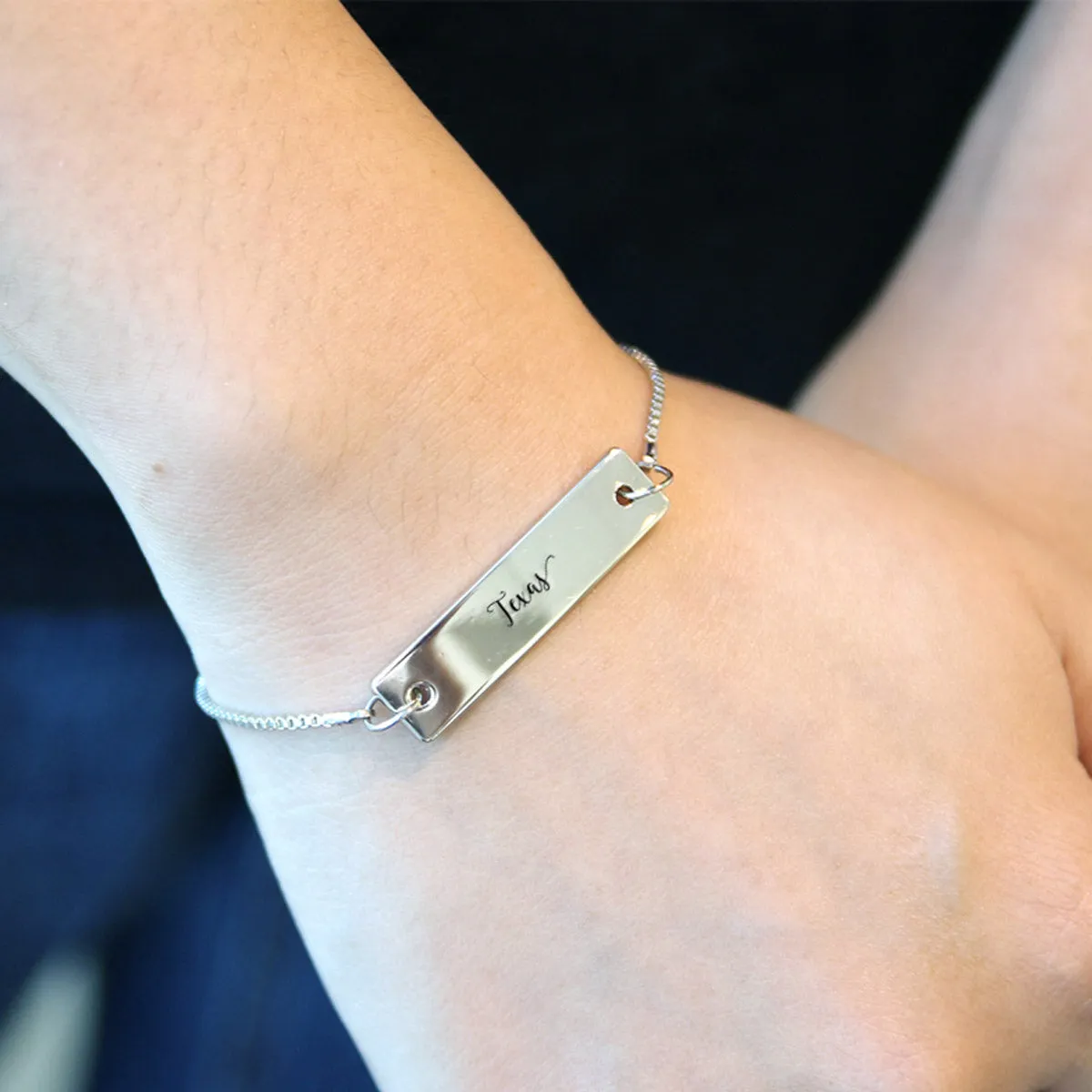 Silver Texas Adjustable Bar Bracelet