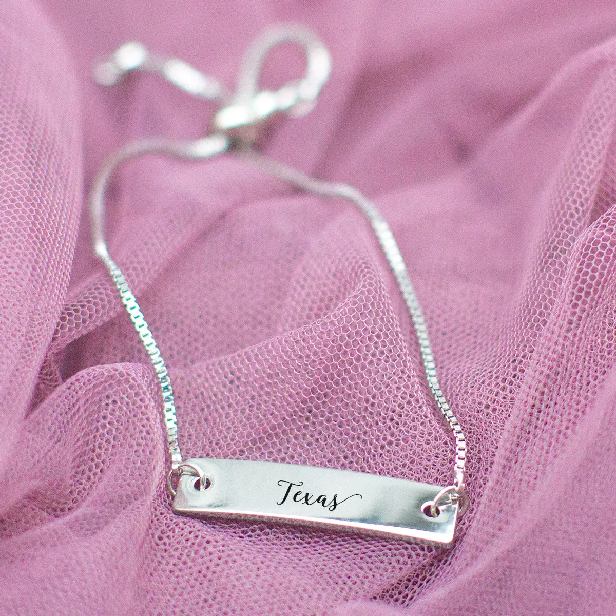 Silver Texas Adjustable Bar Bracelet