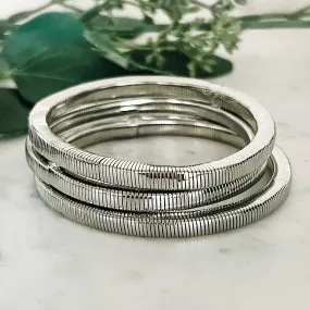 Silver Textured Bangles