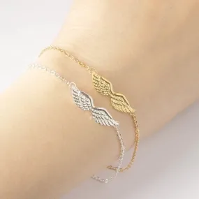 Simple Angel Wings Charm Stainless Steel  Bracelet Wholesale