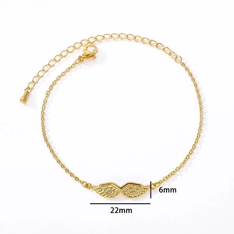 Simple Angel Wings Charm Stainless Steel  Bracelet Wholesale