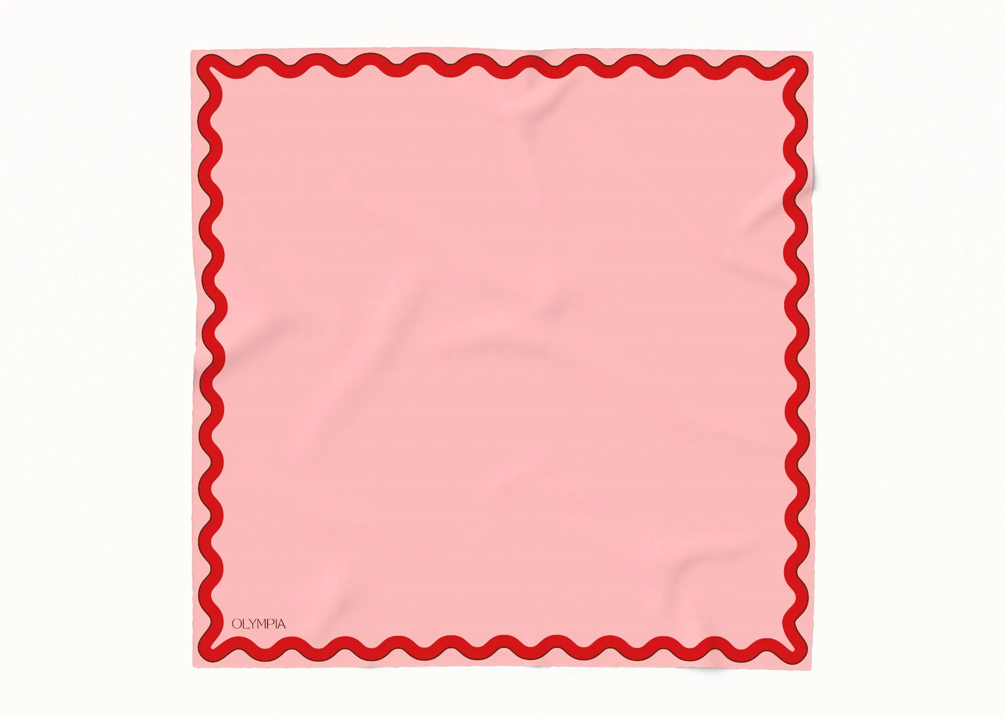 Sophie Macaron/Cherry Silk Cotton Scarf - 54x54cm