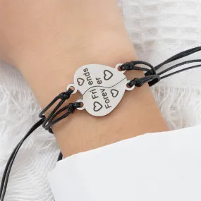 Stainless Steel Letter Friendship Hand-woven Card Ladies Bracelet Set