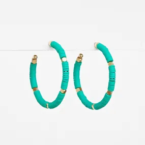 Stella   Gemma - Jade Beads Fimo Hoop Earrings