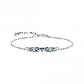 Sterling Silver Blue Stones Phoenix Wing Bracelet A2069-644-1-L19V