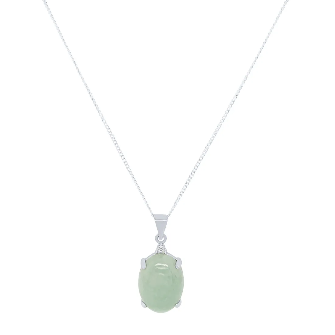 Sterling Silver Diamond Set Jade Jewellery Set