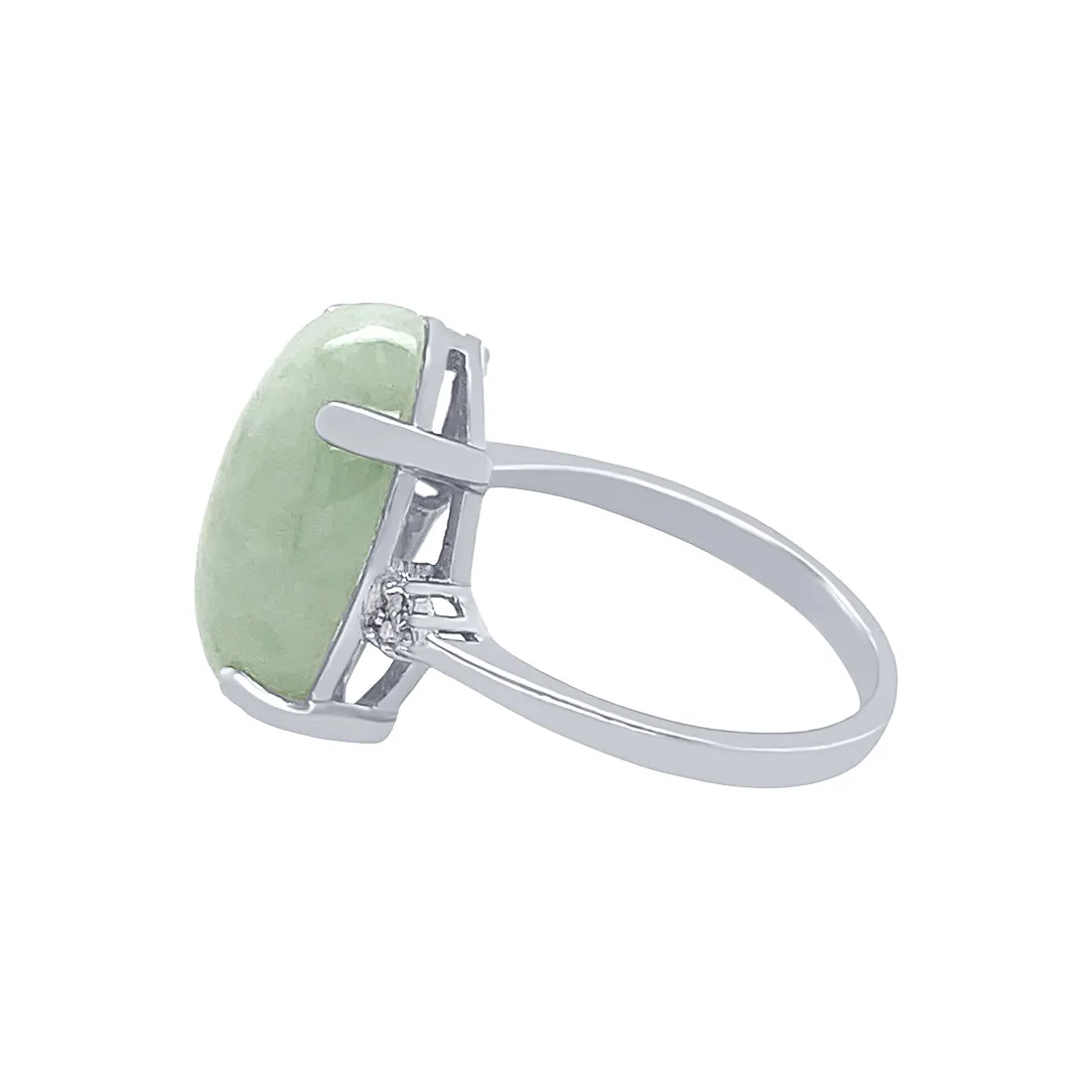 Sterling Silver Diamond Set Jade Jewellery Set