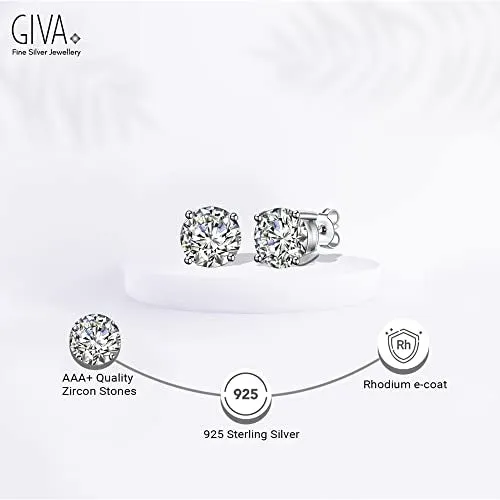 Sterling Silver Earrings For Women Silver Stud Hypoallergenic Earrings 8x8 mm