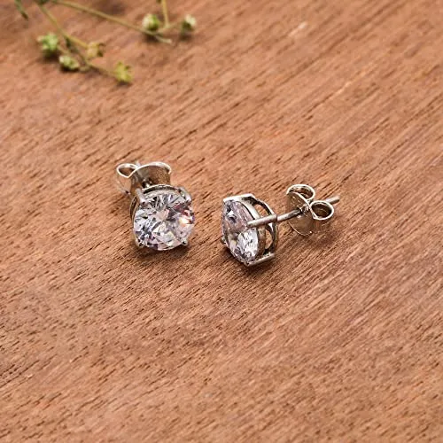 Sterling Silver Earrings For Women Silver Stud Hypoallergenic Earrings 8x8 mm