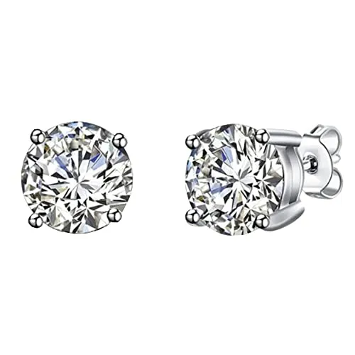 Sterling Silver Earrings For Women Silver Stud Hypoallergenic Earrings 8x8 mm