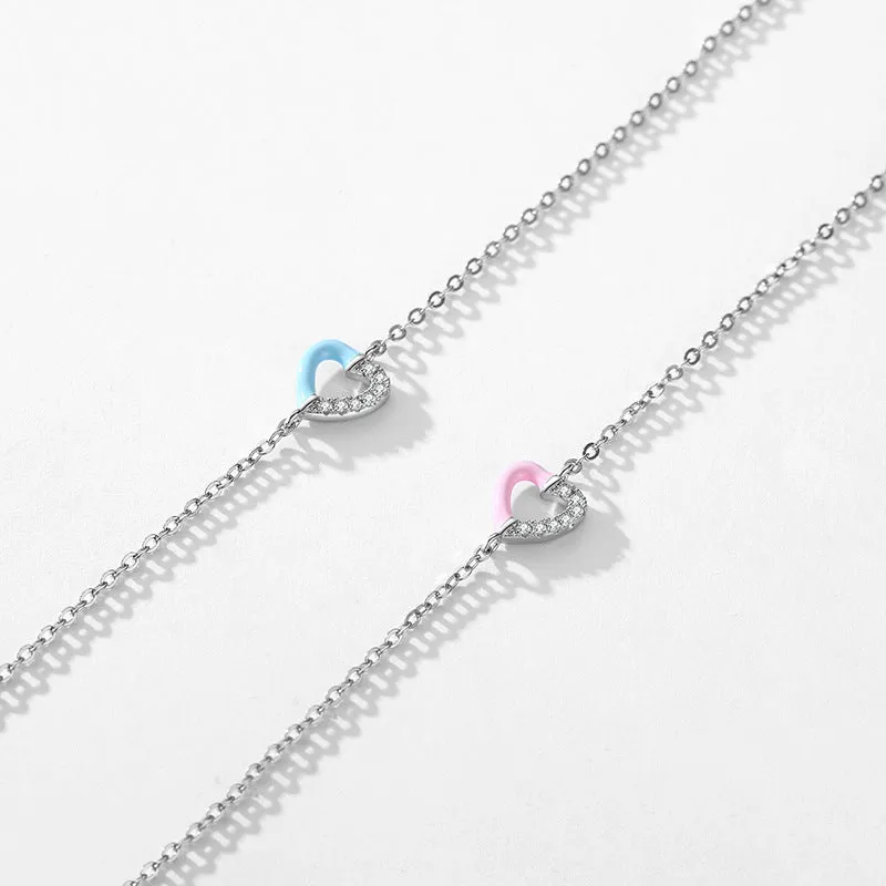 Sterling Silver Love Bracelet with Micro Inlaid Zircon - Everyday Genie Collection