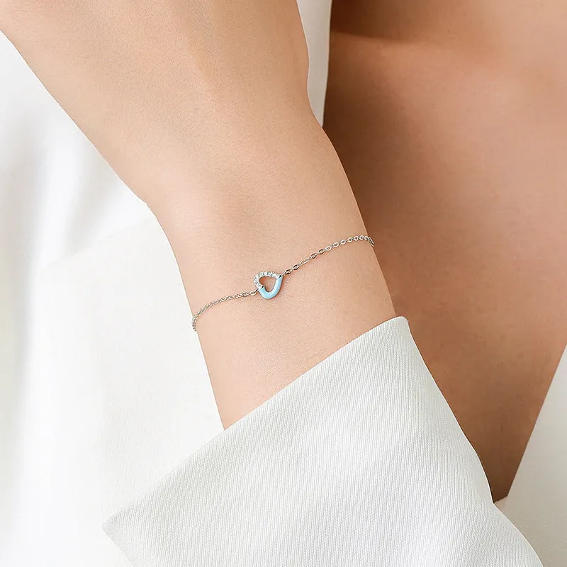 Sterling Silver Love Bracelet with Micro Inlaid Zircon - Everyday Genie Collection