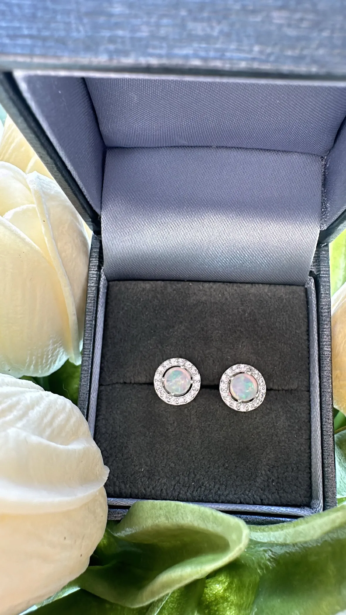 Sterling Silver Opal Earrings