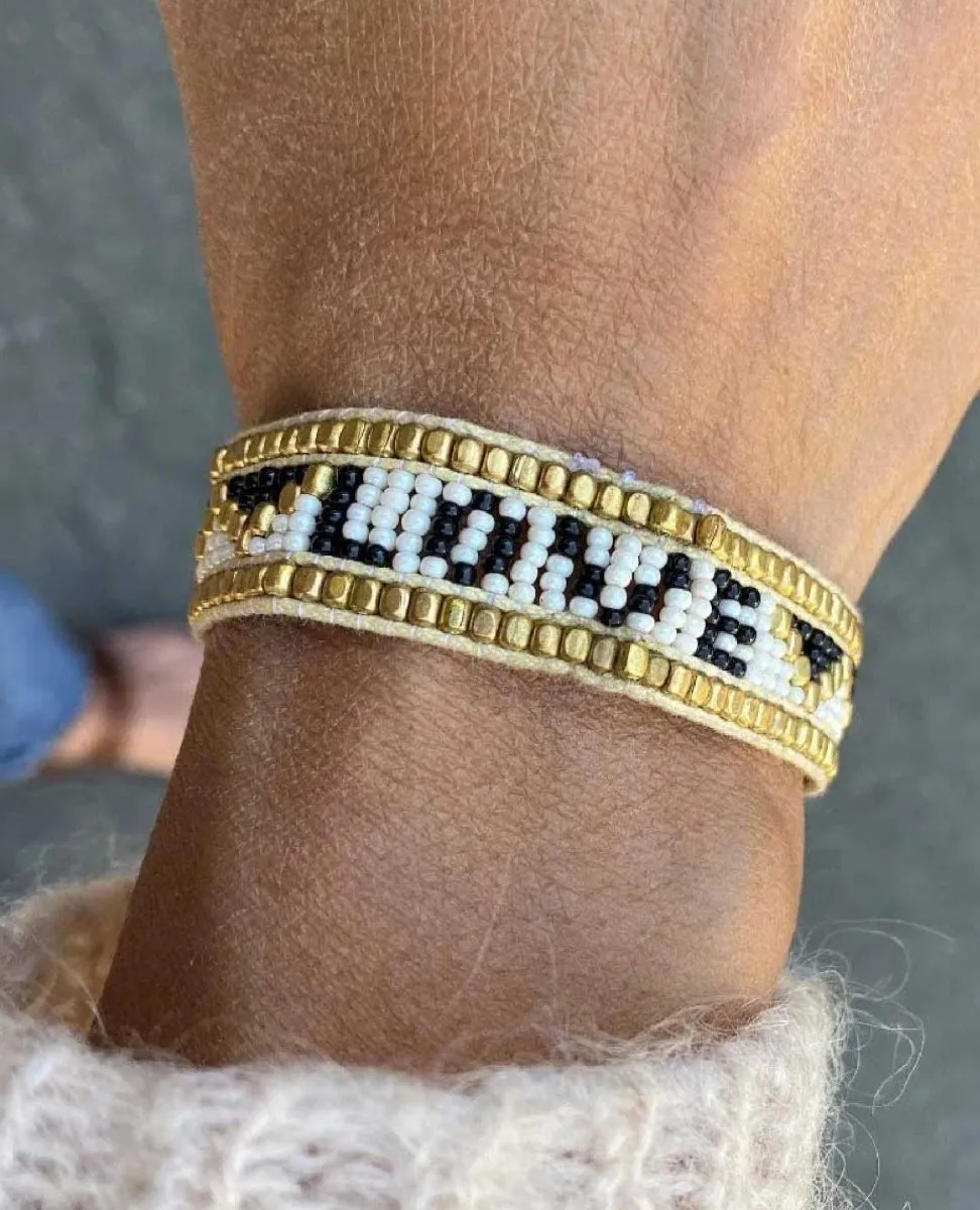 Taj LOVE Bracelet - White & Black