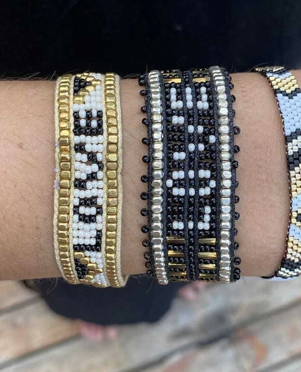 Taj LOVE Bracelet - White & Black