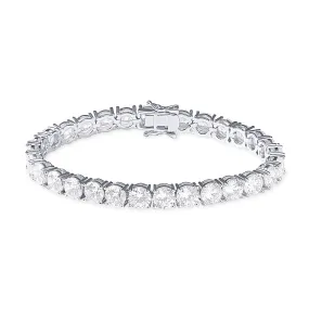 Tennis Bracelet with Cubic Zirconia in Rhodium Plated Sterling Silver