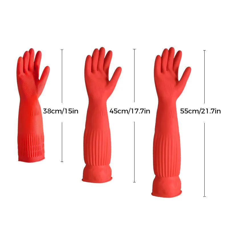 Thicker and longer latex dishwashing gloves