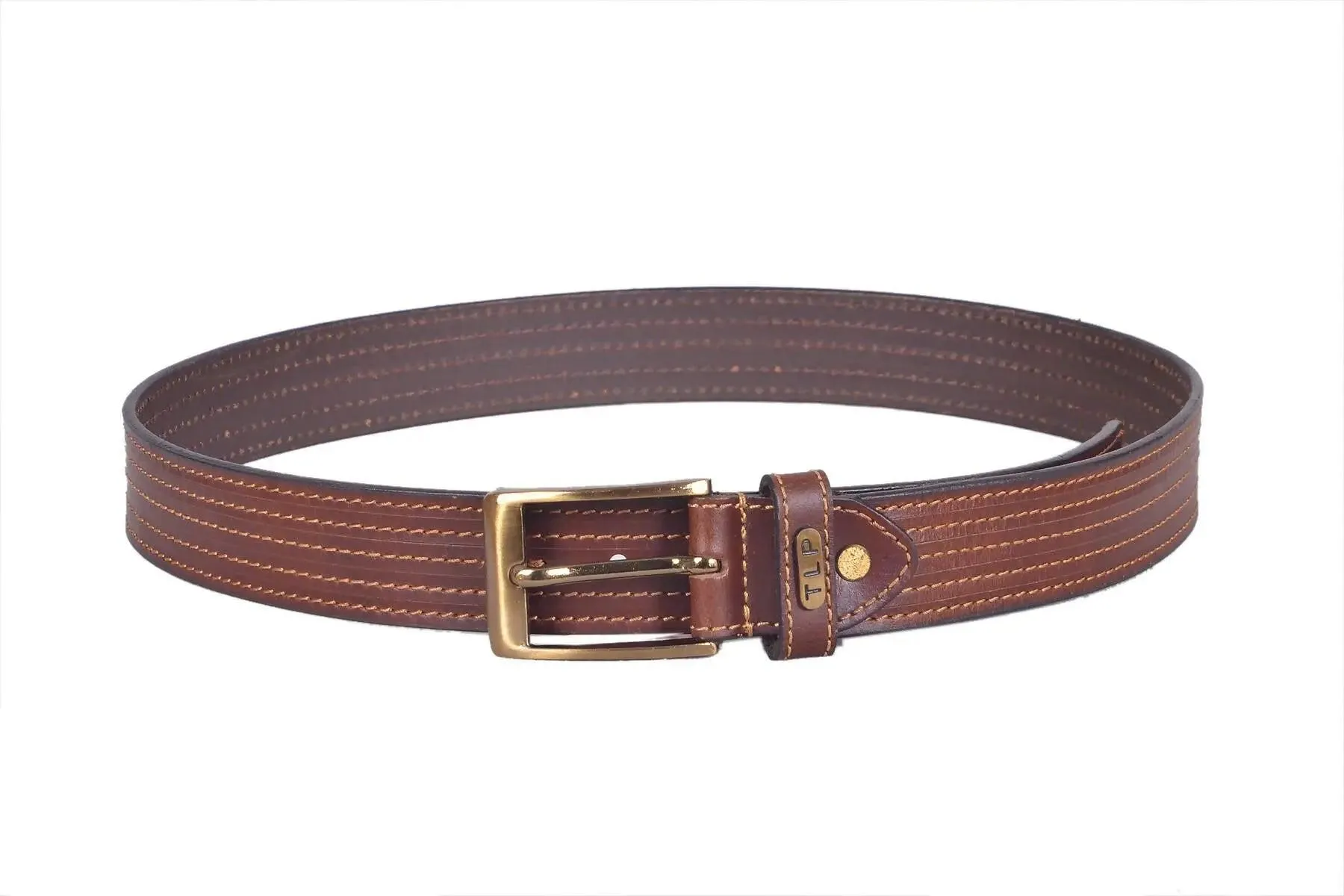 TLP Leather Belt for Men Colour - Brown (SKU BELT-10023)