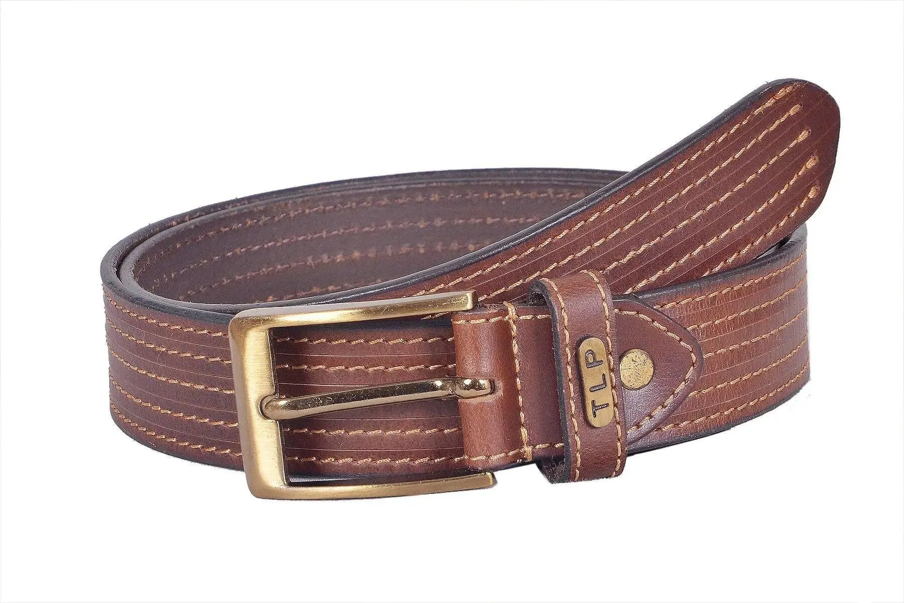TLP Leather Belt for Men Colour - Brown (SKU BELT-10023)