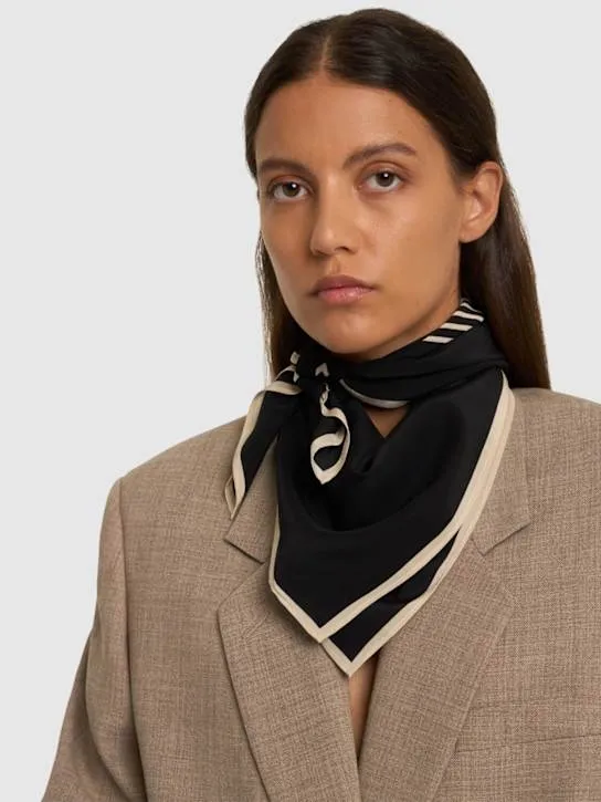 Toteme   Centered monogram silk scarf 