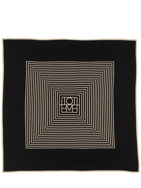 Toteme   Centered monogram silk scarf 