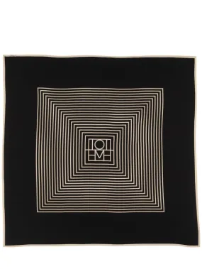 Toteme   Centered monogram silk scarf 