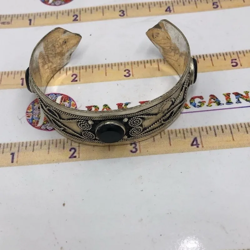 Tribal Vintage Black Stones Slim Bracelet