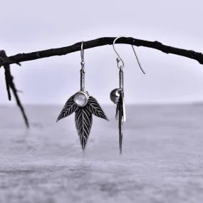 Trio Leafy - Moonstone Earrings