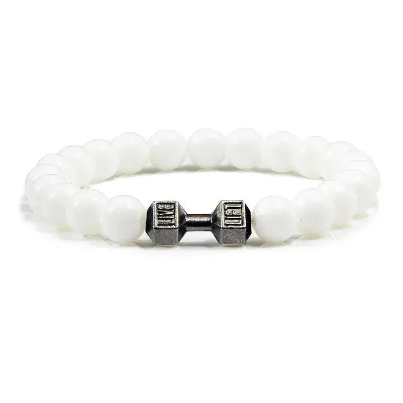 Turquoise Energy Gun Black Electroplated Alloy Beaded Bracelet