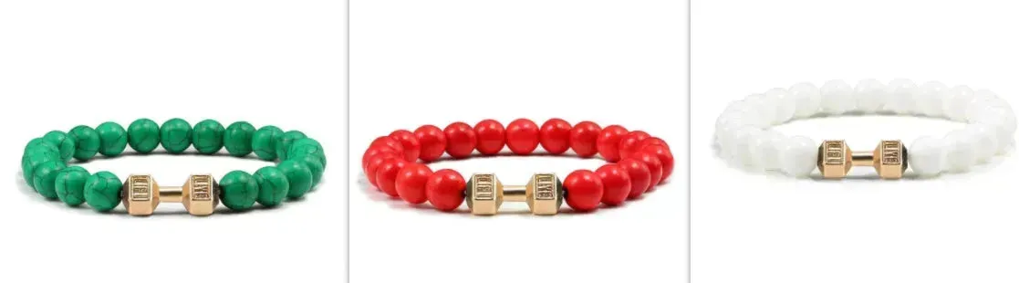 Turquoise Energy Gun Black Electroplated Alloy Beaded Bracelet