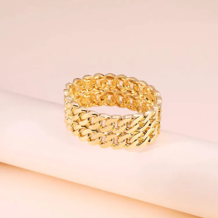 Twist Chain Alloy Hollow Female Wide Brim Bracelet