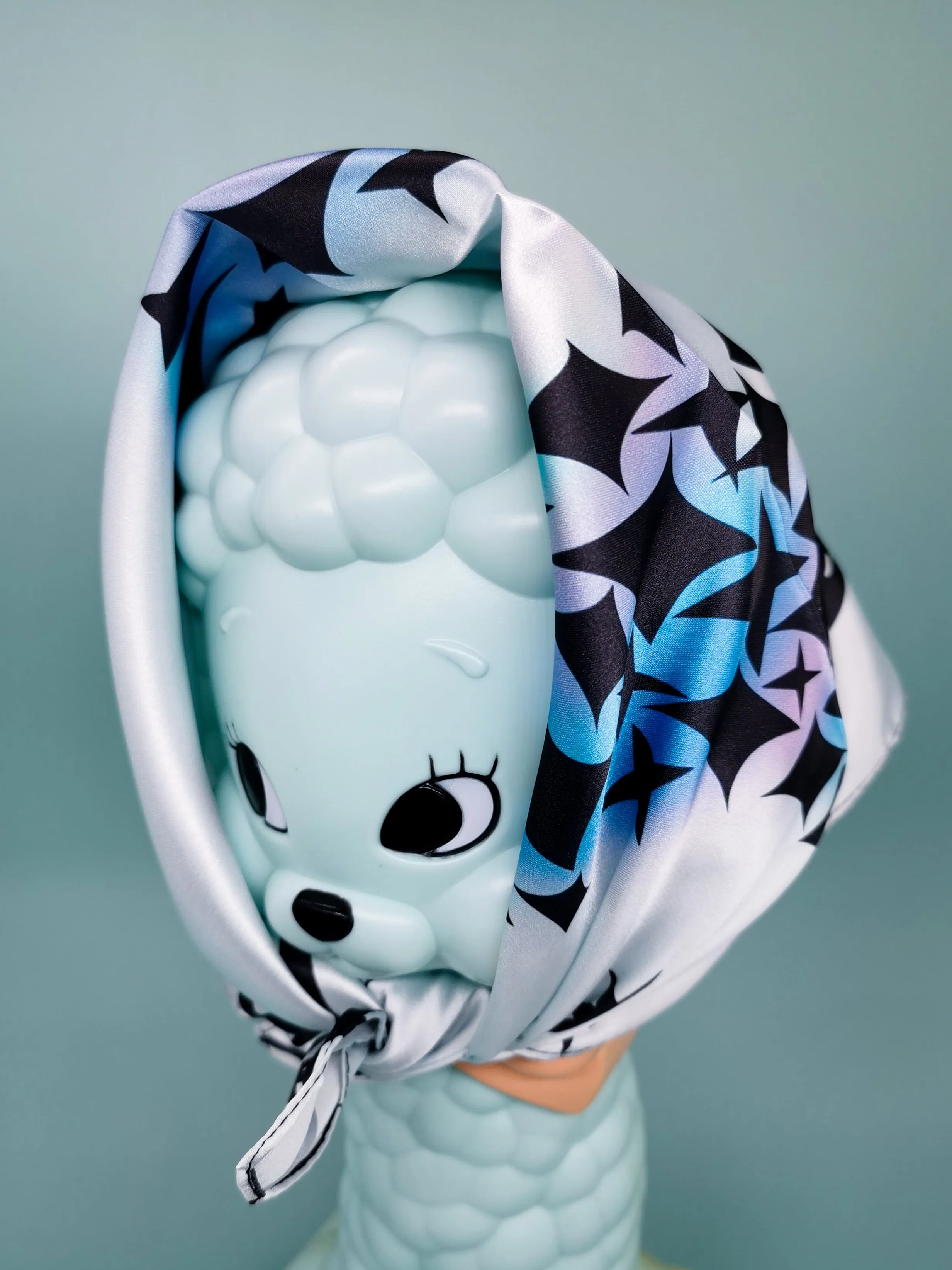 Unique silk square scarf from drawings.
