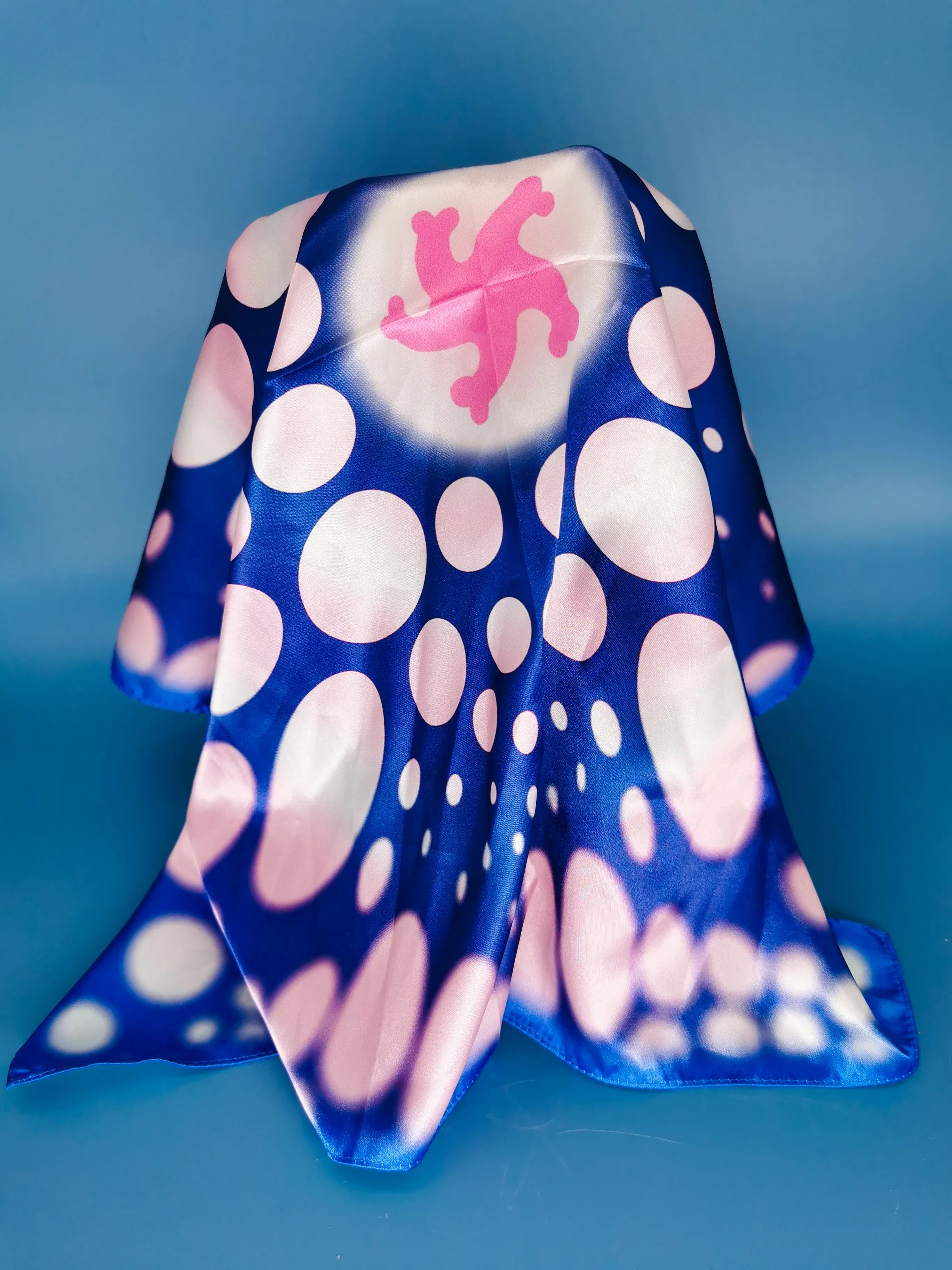 Unique silk square scarf from drawings.