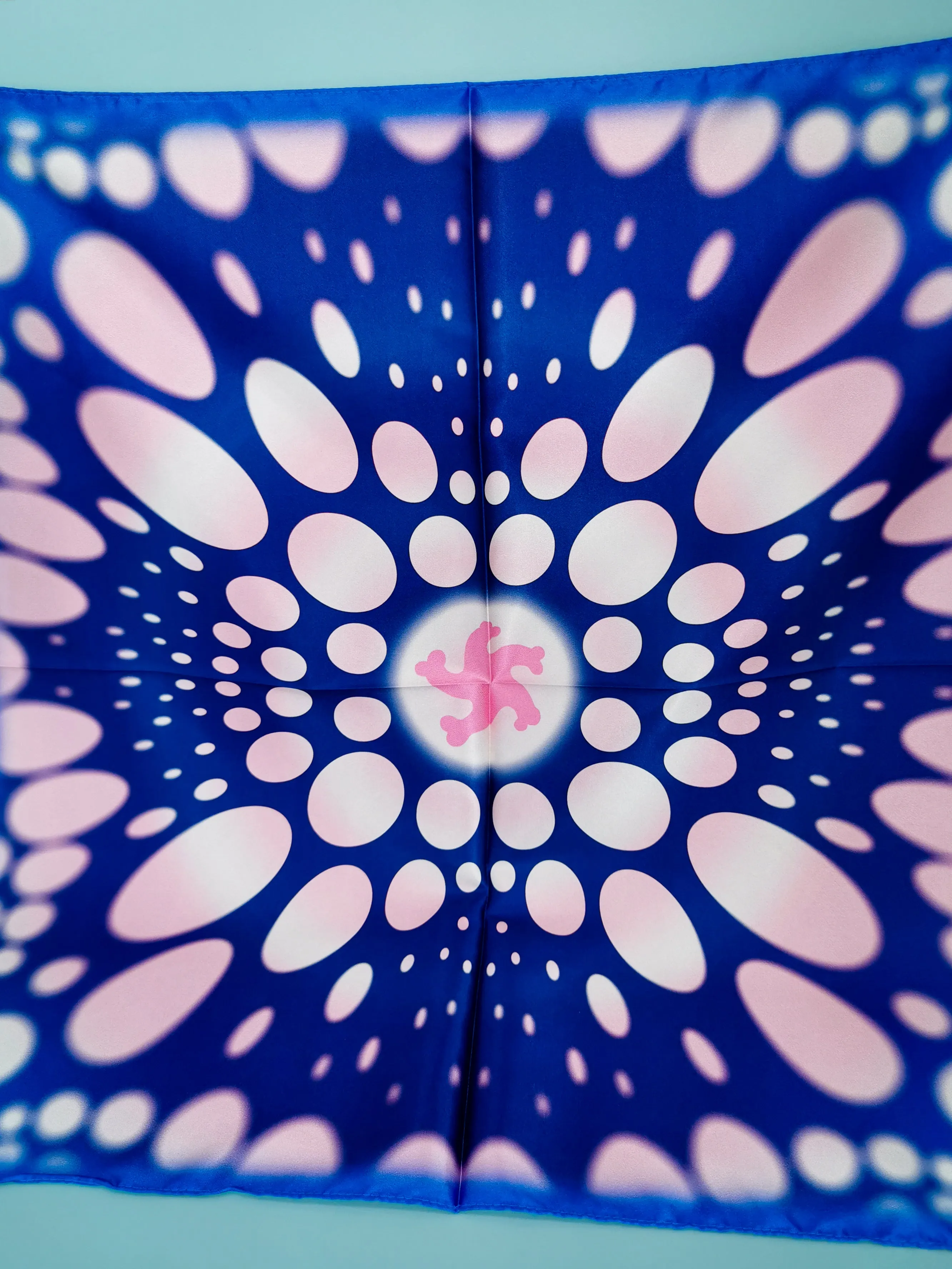 Unique silk square scarf from drawings.