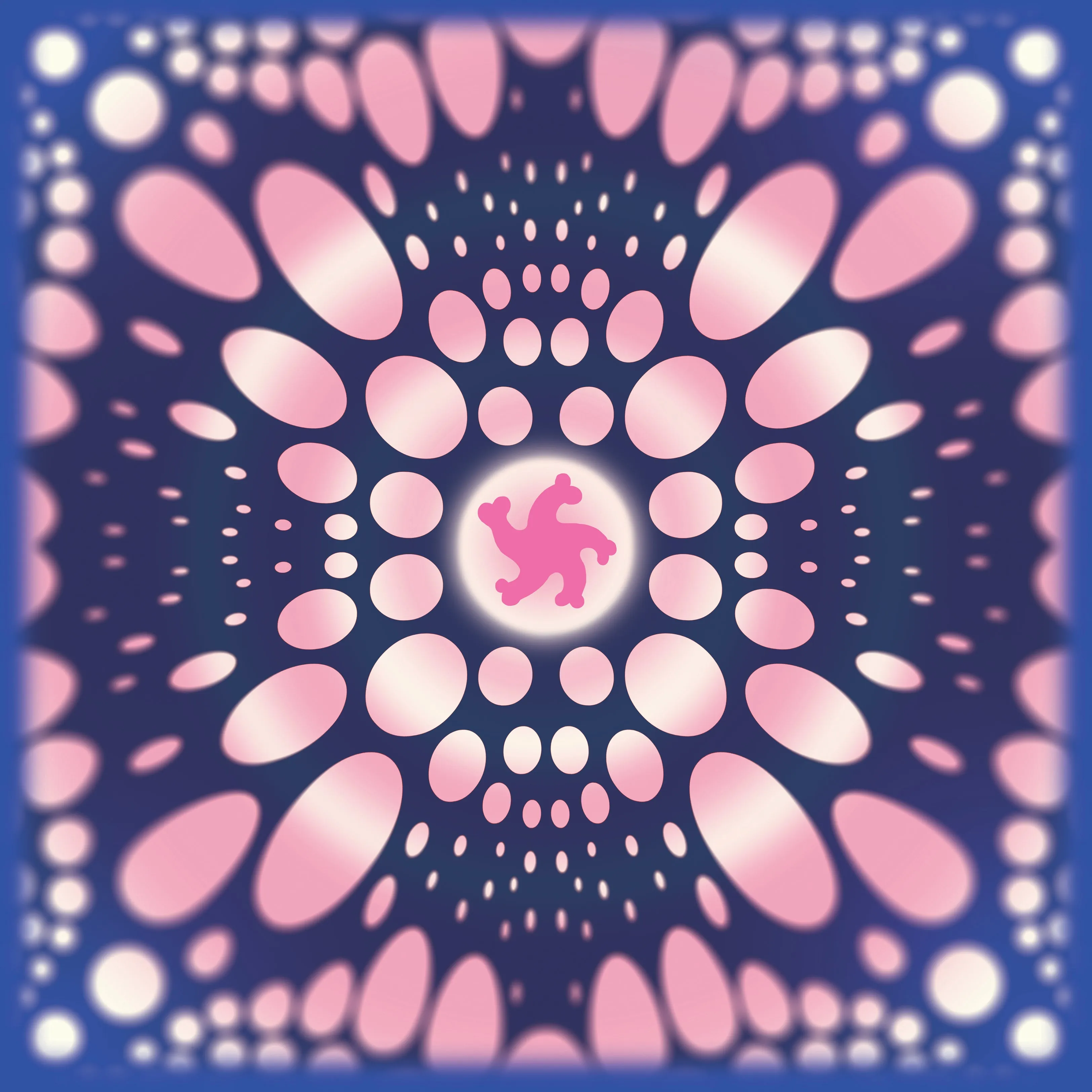 Unique silk square scarf from drawings.