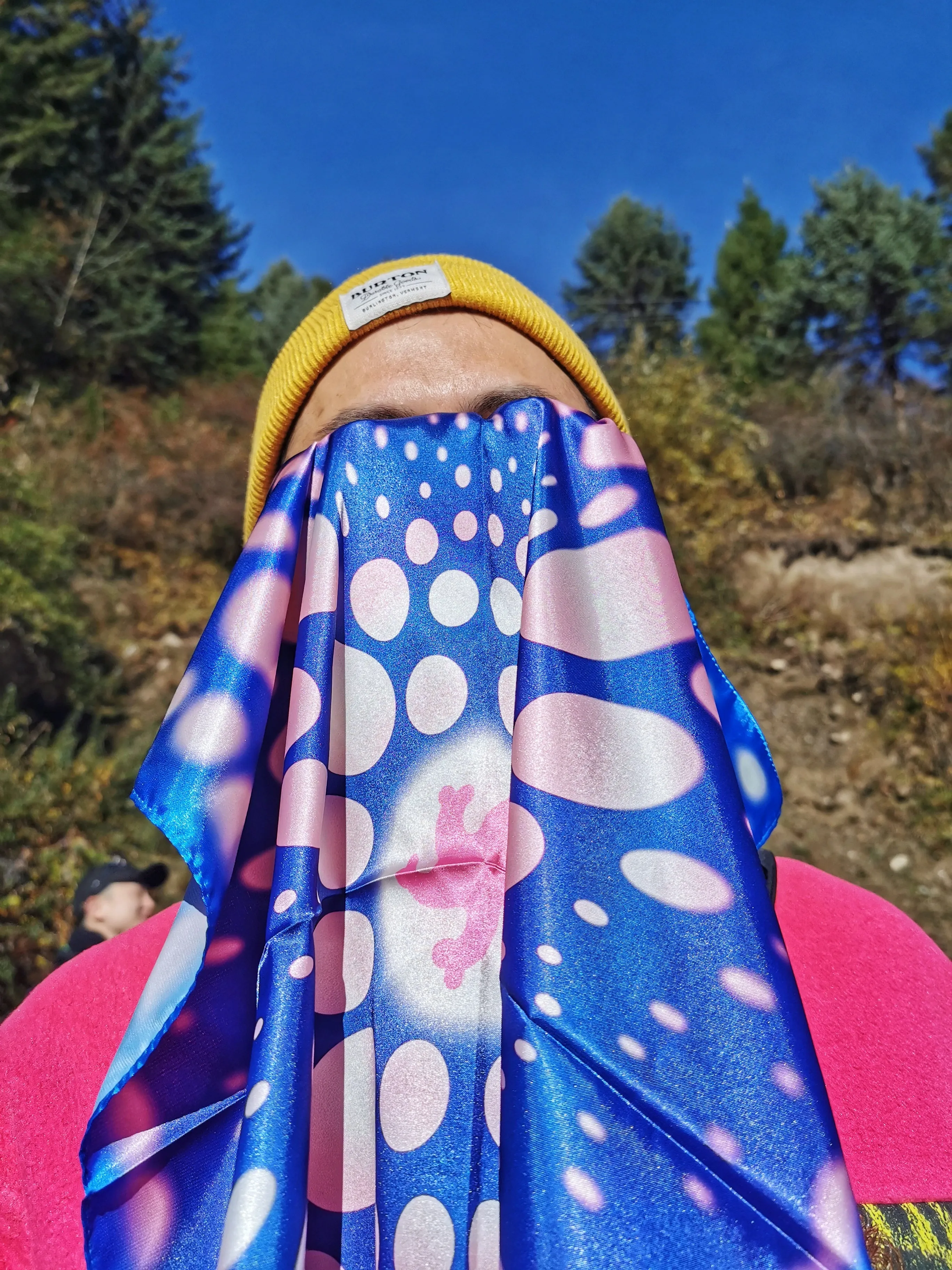 Unique silk square scarf from drawings.